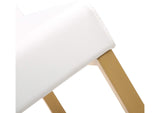 TOV-K3674 Denmark White Performance Vegan Leather and Gold Steel Barstool - Set of 2