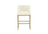 TOV-IHD68644 Lisa Cream Pleated Velvet Counter Stool