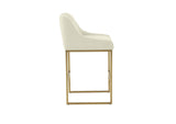 TOV-IHD68644 Lisa Cream Pleated Velvet Counter Stool