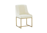 TOV-IHD68646 Lisa Cream Pleated Velvet Dining Chair