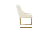 TOV-IHD68646 Lisa Cream Pleated Velvet Dining Chair