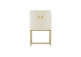 TOV-IHD68646 Lisa Cream Pleated Velvet Dining Chair