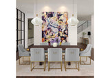 TOV-IHD68647 Lisa Grey Pleated Velvet Dining Chair