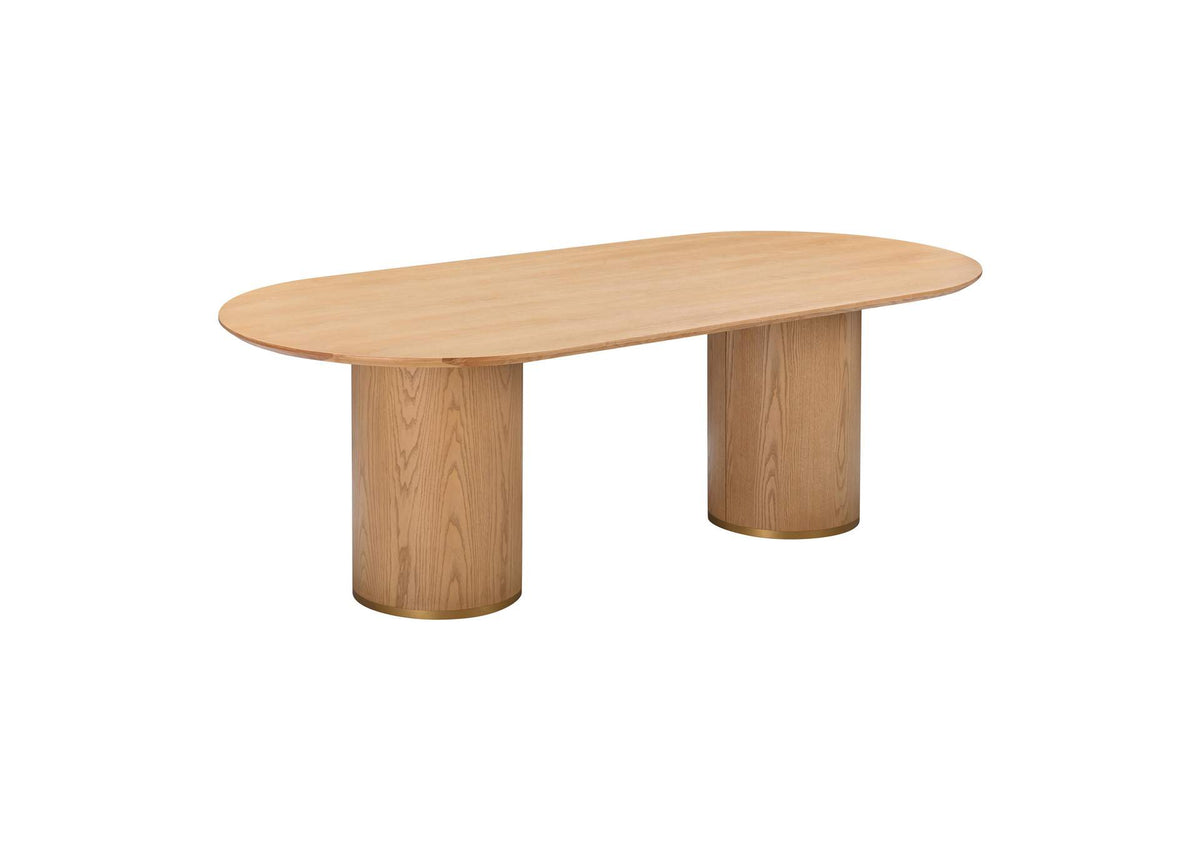 TOV-D54218 Brandy Natural Ash Wood Oval Dining Table
