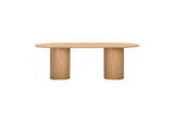 TOV-D54218 Brandy Natural Ash Wood Oval Dining Table