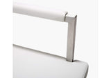 TOV-K3624 Director White Performance Vegan Leather and Stainless Steel Counter Stool