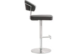 TOV-K3629 Cosmo Grey Performance Vegan Leather and Stainless Steel Barstool