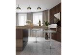 TOV-K3645 Cosmo Light Grey Performance Vegan Leather and Stainless Steel Barstool