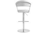 TOV-K3628 Cosmo White Performance Vegan Leather and Stainless Steel Barstool