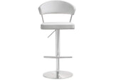TOV-K3628 Cosmo White Performance Vegan Leather and Stainless Steel Barstool