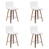 Vienna - Modern Counter Height Swivel Bar Stool - Walnut Finished Wood Frame