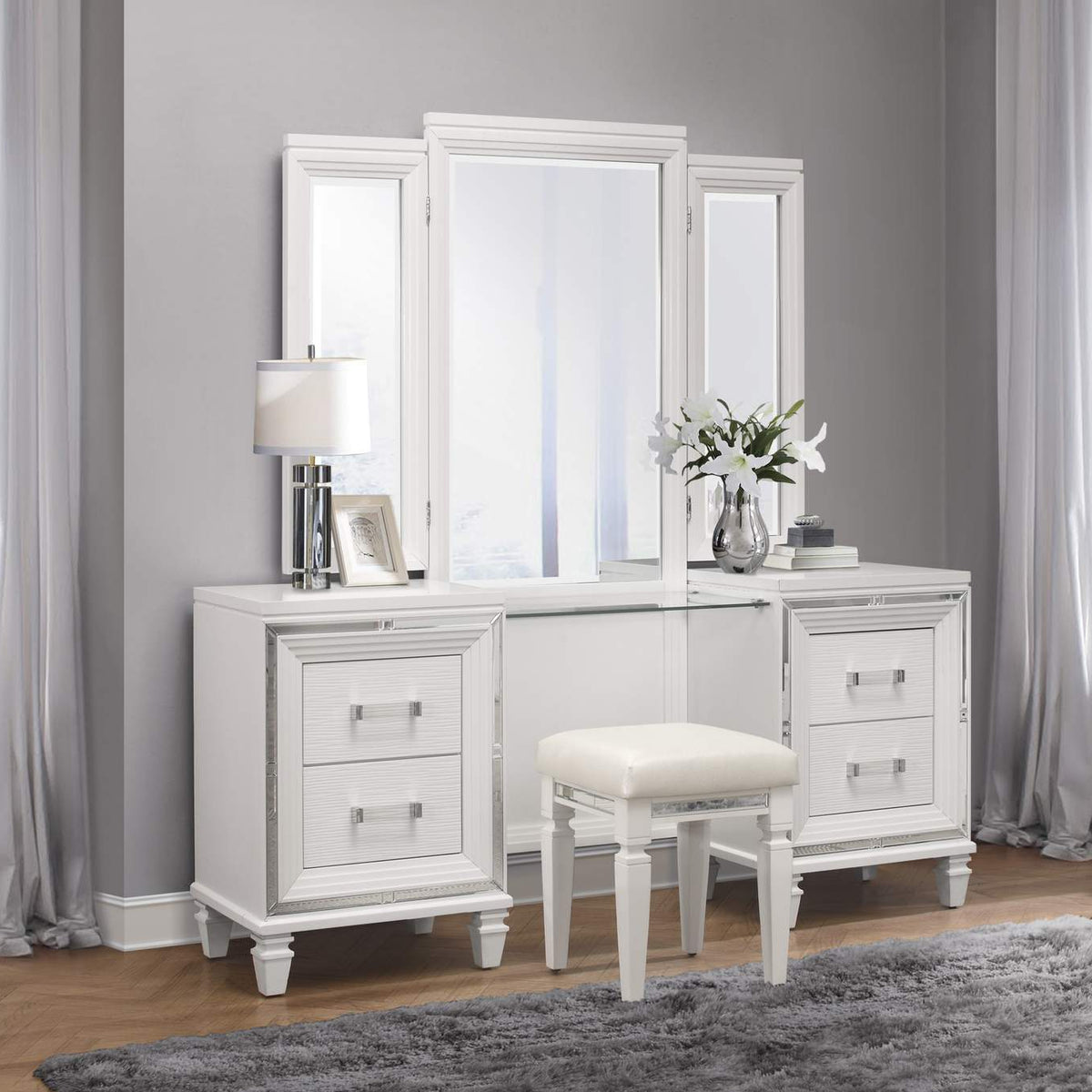 1616W-14 Tamsin Dressing Table Stool