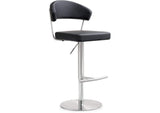 TOV-K3627 Cosmo Black Performance Vegan Leather and Stainless Steel Barstool