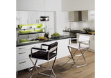 TOV-K3626 Director White Performance Vegan Leather and Stainless Steel Barstool
