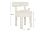 TOV-D68593 Carmel Cream Performance Boucle Dining Chair