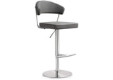TOV-K3629 Cosmo Grey Performance Vegan Leather and Stainless Steel Barstool