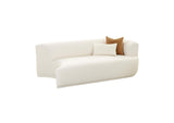 TOV-L68669 Fickle Cream Boucle Modular Right Facing Loveseat