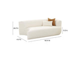 TOV-L68669 Fickle Cream Boucle Modular Right Facing Loveseat