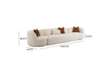 TOV-L6866-C-SO1 Fickle Cream Boucle 3 - Piece Modular Sofa