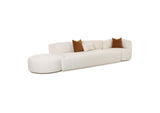 TOV-L6866-C-SO2 Fickle Cream Boucle 3 - Piece Chaise Modular Sofa