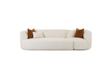 TOV-L6866-C-SO3L Fickle Cream Boucle 2 - Piece Modular Left Facing Sofa