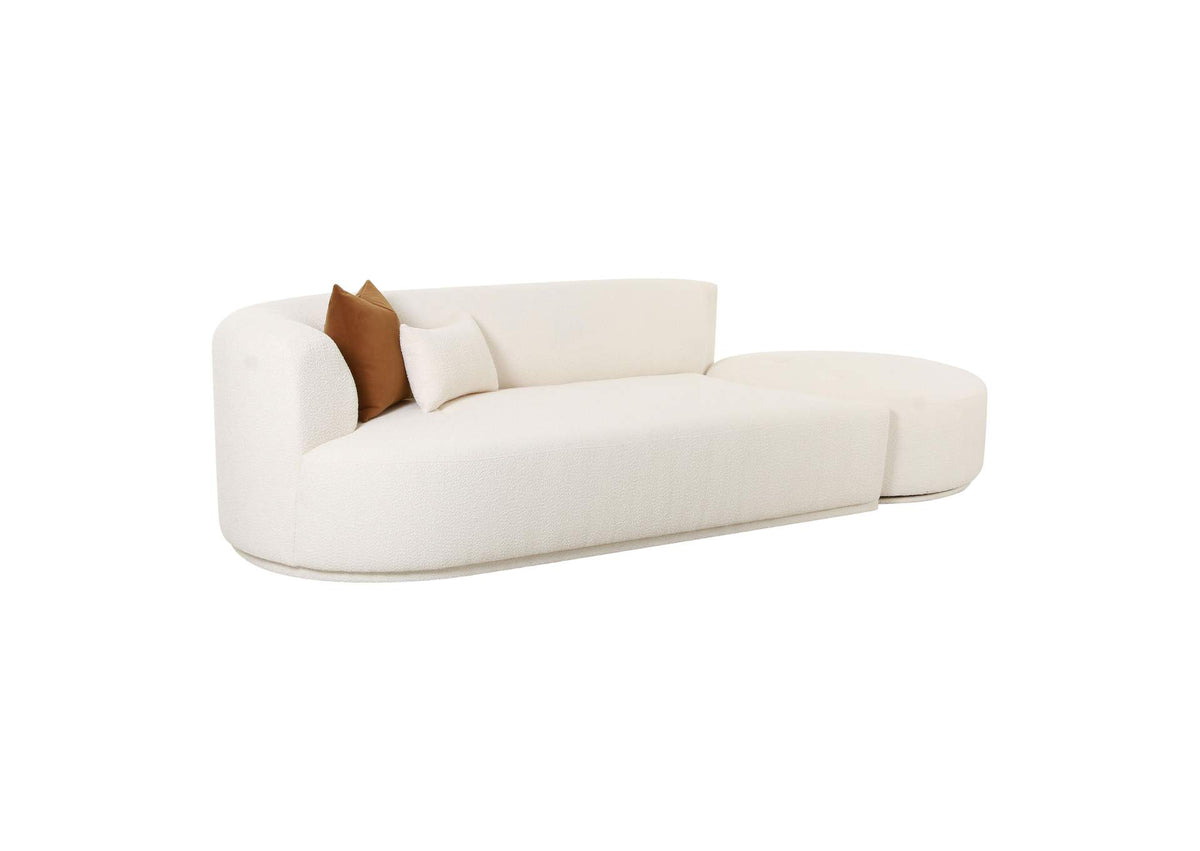 TOV-L6866-C-SO4L Fickle Cream Boucle 2 - Piece Chaise Modular Left Facing Sofa