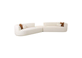 TOV-L6866-C-SEC1 Fickle Cream Boucle 3 - Piece Modular Sectional