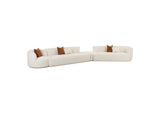 TOV-L6866-C-SEC2R Fickle Cream Boucle 4 - Piece Modular Right Facing Sectional