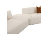 TOV-L6866-C-SEC2R Fickle Cream Boucle 4 - Piece Modular Right Facing Sectional