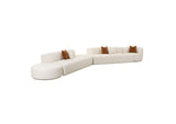 TOV-L6866-C-SEC3 Fickle Cream Boucle 5 - Piece Modular Chaise Sectional