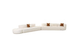 TOV-L6866-C-SEC3 Fickle Cream Boucle 5 - Piece Modular Chaise Sectional