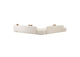 TOV-L6866-C-SEC3 Fickle Cream Boucle 5 - Piece Modular Chaise Sectional