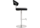 TOV-K3627 Cosmo Black Performance Vegan Leather and Stainless Steel Barstool