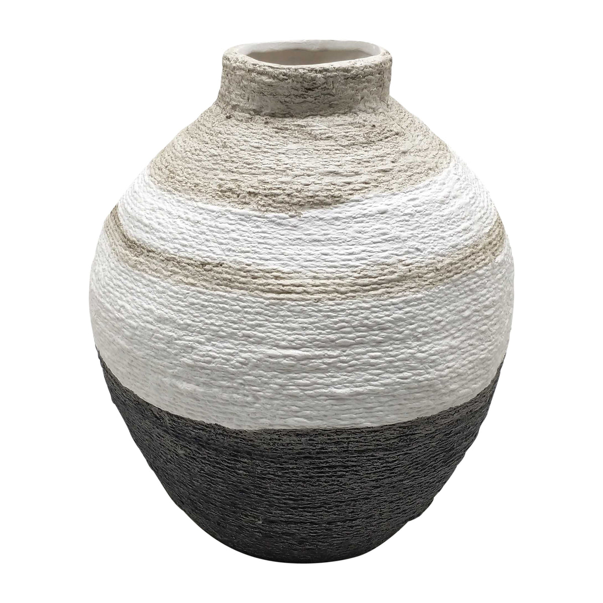 12" Striped Woven Textured Vase - Multi