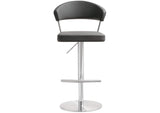 TOV-K3629 Cosmo Grey Performance Vegan Leather and Stainless Steel Barstool