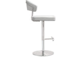 TOV-K3628 Cosmo White Performance Vegan Leather and Stainless Steel Barstool