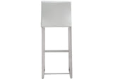 TOV-K3637 Denmark White Performance Vegan Leather and Stainless Steel Barstool - Set of 2