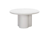 TOV-D54232 Elika White Faux Plaster Round Dining Table