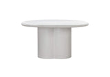 TOV-D54232 Elika White Faux Plaster Round Dining Table