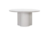 TOV-D54232 Elika White Faux Plaster Round Dining Table