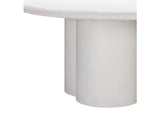 TOV-D54232 Elika White Faux Plaster Round Dining Table