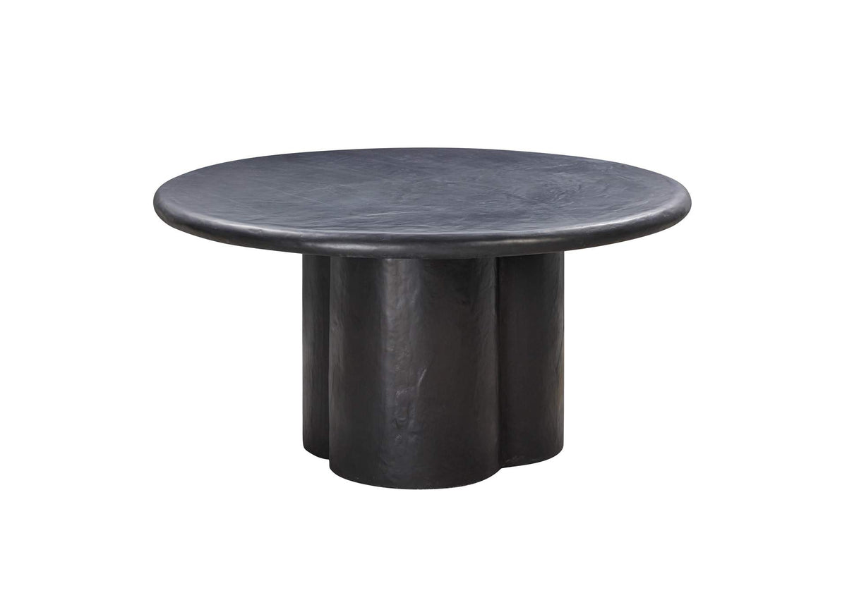 TOV-D54233 Elika Black Faux Plaster Round Dining Table