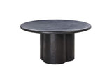 TOV-D54233 Elika Black Faux Plaster Round Dining Table