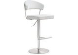 TOV-K3628 Cosmo White Performance Vegan Leather and Stainless Steel Barstool
