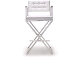 TOV-K3626 Director White Performance Vegan Leather and Stainless Steel Barstool