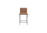 1A8370M Amalfi Metal Back Counter Stool In Cognac Leather (Set of 2)