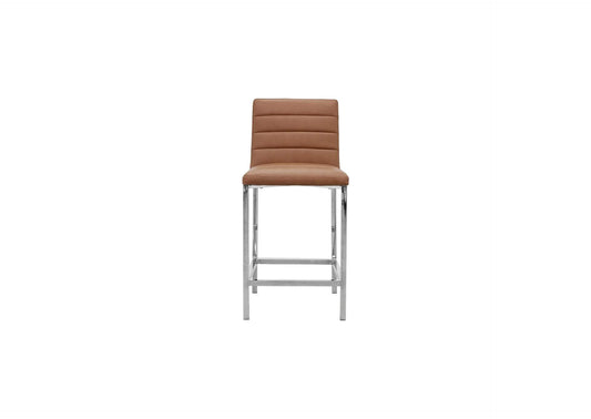 1A8370M Amalfi Metal Back Counter Stool In Cognac Leather (Set of 2)