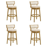 Noely - Modern Farmhouse Swivel Wood Bar Height Kitchen Bar Stool
