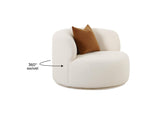 TOV-S68671 Fickle Cream Boucle Swivel Chair