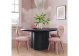 TOV-D54233 Elika Black Faux Plaster Round Dining Table
